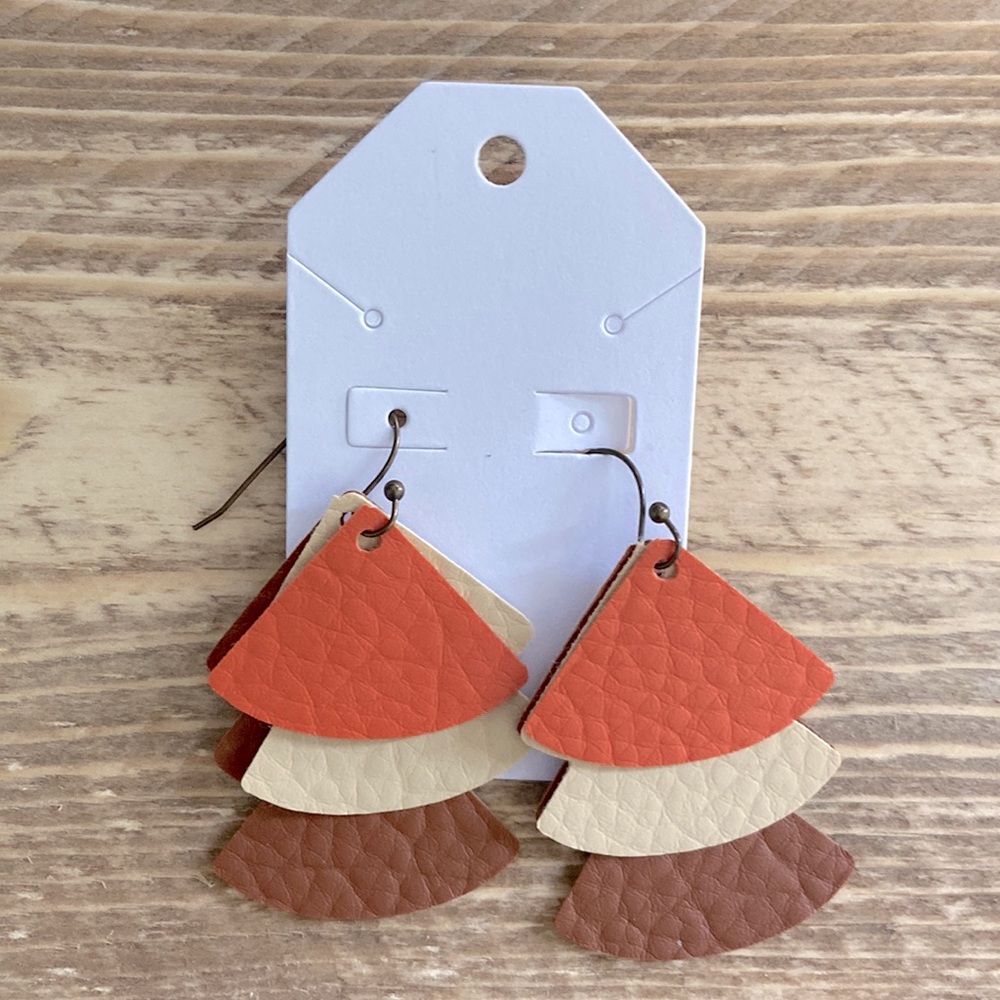 Handmade faux leather earrings